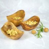Misa owalna 13–15 cm z drewna oliwnego – rustykalna dekoracja i naczynie na przekąski | Woodenthick