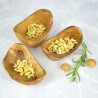 Misa owalna 13–15 cm z drewna oliwnego – rustykalna dekoracja i naczynie na przekąski | Woodenthick