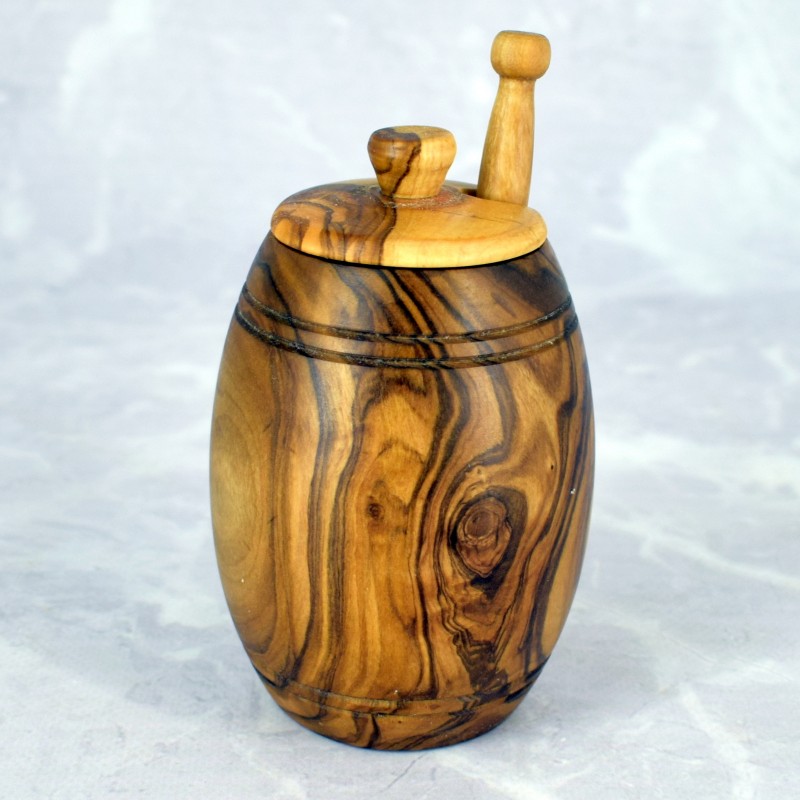 Miodownik z drewna oliwnego 12 cm – stylowe rękodzieło do miodu | Woodenthick