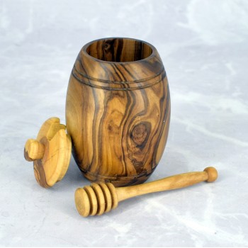 Miodownik z drewna oliwnego 12 cm – stylowe rękodzieło do miodu | Woodenthick