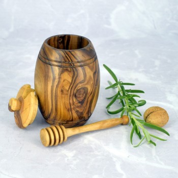 Miodownik z drewna oliwnego 12 cm – stylowe rękodzieło do miodu | Woodenthick