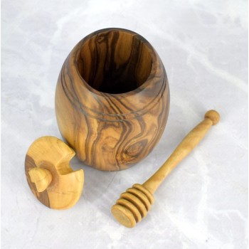 Miodownik z drewna oliwnego 12 cm – stylowe rękodzieło do miodu | Woodenthick