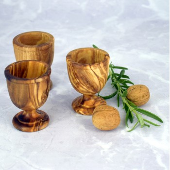 Egg cup 7 cm olive wood – rustic, gift, handmade