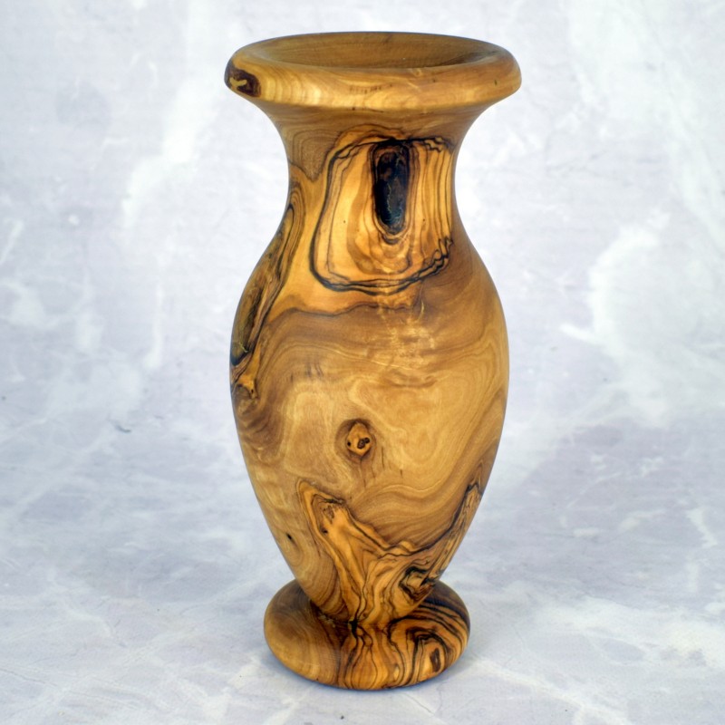 Wooden vase 20 cm – olive wood, decoration, handmade, gift