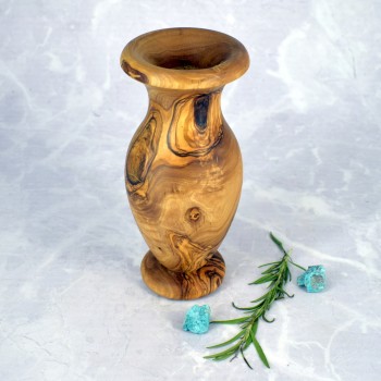 Wooden vase 20 cm – olive wood, decoration, handmade, gift