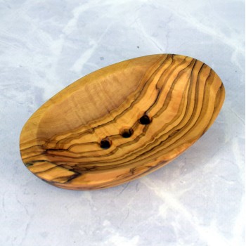 Wooden soap dish 12.5 cm – olive wood, bathroom, gift