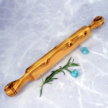 Wałek do ciasta z drewna oliwnego 43 cm – styl i trwałość w kuchni | Woodenthick