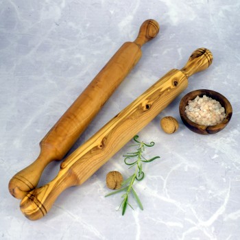 Wałek do ciasta z drewna oliwnego 43 cm – styl i trwałość w kuchni | Woodenthick