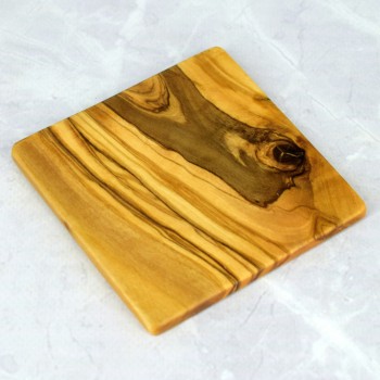 Square Coaster 9 cm Olive Wood – Mug, Cup, Gift