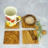 Podkładka z drewna oliwnego 9 cm – naturalna podstawka pod kubek lub filiżankę | Woodenthick