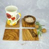 Square Coaster 9 cm Olive Wood – Mug, Cup, Gift