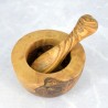 Flat Mortar 12 cm Olive Wood – Kitchen, Herbs, Gift