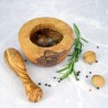Moździerz płaski z drewna oliwnego 12 cm – do ziół, przypraw i kuchennych rytuałów | Woodenthick