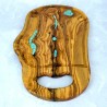 Deska ozdobna z drewna oliwnego i chryzokoli 38 cm – eleganckie serwowanie i unikalny styl | Woodenthick