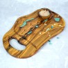 Decorative Board 38 cm Olive Wood + Chrysocolla – Serving, Gift