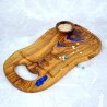 Deska ozdobna z drewna oliwnego i lapis lazuli 41 cm – unikatowa do serwowania i dekoracji | Woodenthick