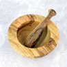 Large mortar 18 cm olive wood – natural, rustic, handmade