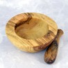 Moździerz drewniany 18 cm z drewna oliwnego – rękodzieło do przypraw i ziół | Woodenthick