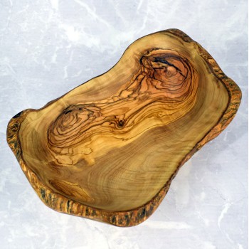 Misa drewniana 37,5 cm z drewna oliwnego – ręcznie wykonana, unikatowa dekoracja i naczynie | Woodenthick