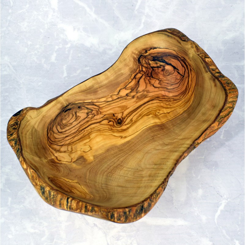 Misa drewniana 37,5 cm z drewna oliwnego – ręcznie wykonana, unikatowa dekoracja i naczynie | Woodenthick