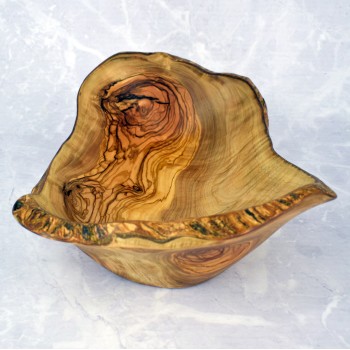 Misa drewniana 37,5 cm z drewna oliwnego – ręcznie wykonana, unikatowa dekoracja i naczynie | Woodenthick