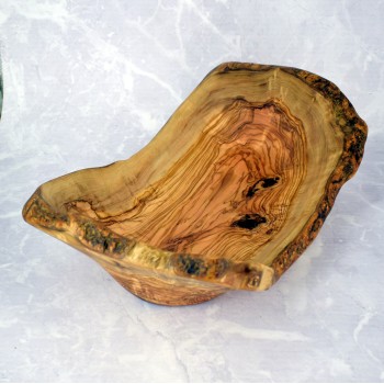 Misa drewniana 42 cm z drewna oliwnego – ręcznie wykonana do serwowania i dekoracji | Woodenthick