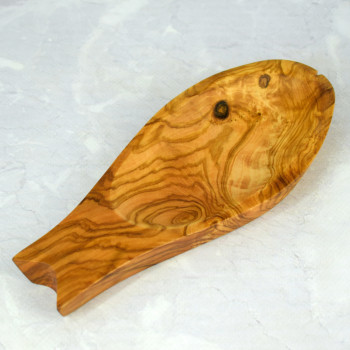 Półmisek „Ryba” 22 cm – drewno oliwne, rękodzieło | Na przekąski i dekorację