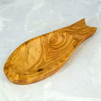 Fish-Shaped Serving Dish 22 cm – Olive Wood, Snacks, Nuts, Gift