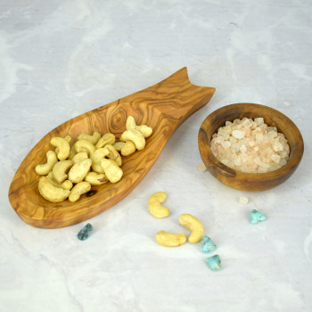 Fish-Shaped Serving Dish 22 cm – Olive Wood, Snacks, Nuts, Gift
