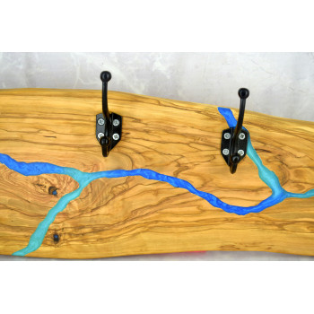Wall Hanger 46.5 cm – Olive Wood & Resin, Rustic, Handmade