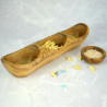 Olive Wood Three-Section Serving Bowl 35 cm – Snacks, Decoration, Gift