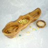 Olive Wood Three-Section Serving Bowl 41 cm – Snacks, Decoration, Gift