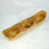 Olive Wood Three-Section Serving Bowl 35.5 cm – Snacks, Decoration, Gift