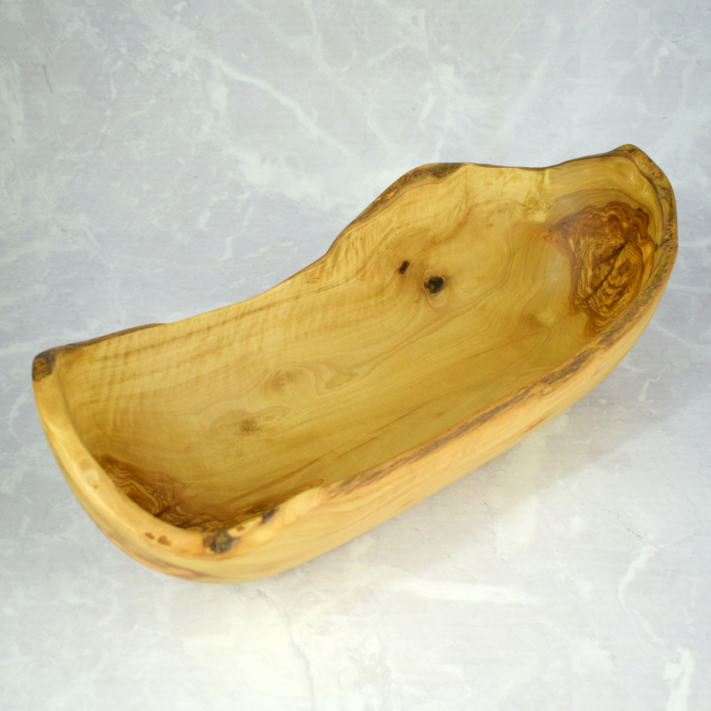 Olive Wood Long Bowl 40,5 cm – Decoration, Snacks, Gift