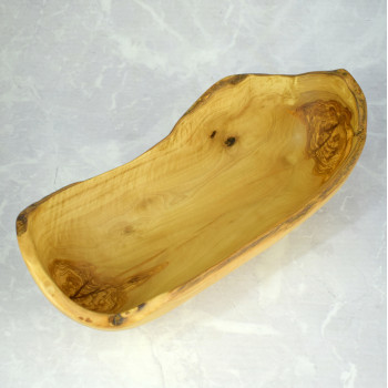 Olive Wood Long Bowl 40,5 cm – Decoration, Snacks, Gift