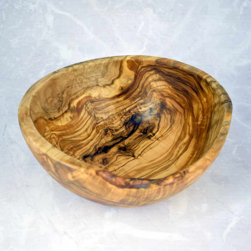 Wooden Bowl 27 cm – Olive Wood, Handcrafted, Decoration, Fruits