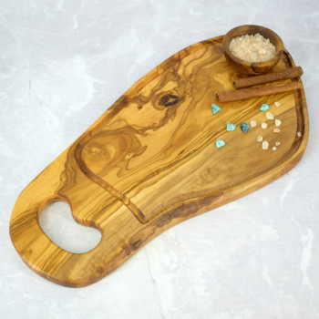 Olive Wood Cutting Board with Handle 47 cm – Kitchen Use, Gift