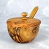 Cukiernica 9 cm z łyżeczką – drewno oliwne, rękodzieło | Woodenthick