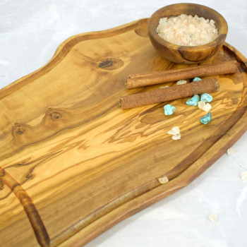 Olive Wood Cutting Board with Handle 39.5 cm – Kitchen Use, Gift