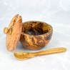 Cukiernica 9 cm z łyżeczką – drewno oliwne, rękodzieło | Woodenthick