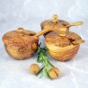 Cukiernica 9 cm z łyżeczką – drewno oliwne, rękodzieło | Woodenthick
