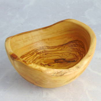 Miska drewniana 18 cm z drewna oliwnego – przekąski, orzechy, dekoracja