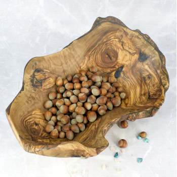 Large Olive Wood Bowl 40,5 cm – Rustic, for Fruit