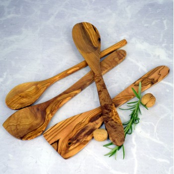 Szpatułka 30 cm z drewna oliwnego – rękodzieło do gotowania | Woodenthick