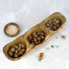 Three-Section Olive Wood Bowl 35 cm – Snacks, Decoration, Gift