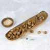 Three-Section Olive Wood Bowl 34.5 cm – Snacks, Decoration, Gift