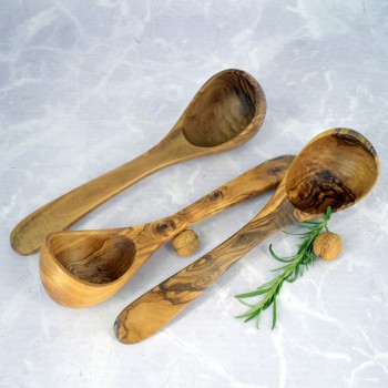 Soup ladle 31 cm olive wood – handmade, gift