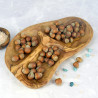 Three-Section Serving Dish 31 cm Olive Wood – Snacks, Dips, Serving